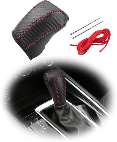 Trim for Mazda M3 CX-30 CX-50 Accessories Auto Gear Shift Knob Cover Trim Cap Protector Interior Sport Style - Carbon Fiber Grain (A1) in Saudi Arabia