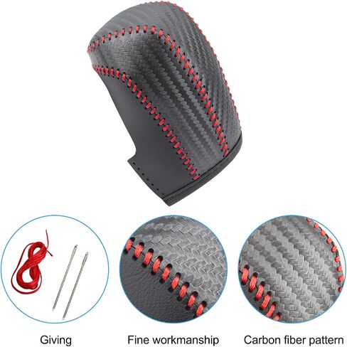 Trim for Mazda M3 CX-30 CX-50 Accessories Auto Gear Shift Knob Cover Trim Cap Protector Interior Sport Style - Carbon Fiber Grain (A1) in Saudi Arabia