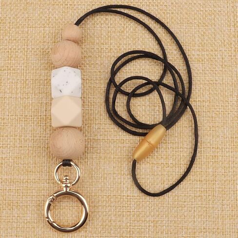 Lanyards for ID Badges Keys for Women Teachers, Super Cute & Safety Breakaway Silicone Beaded Lanyard Key Chain Holder for School Student Nurse Gift Idea in Saudi Arabia