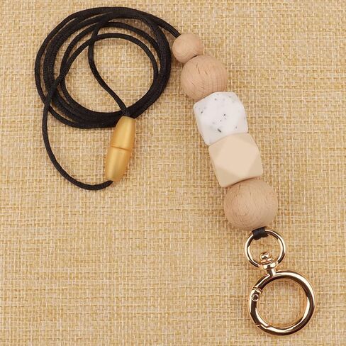 Lanyards for ID Badges Keys for Women Teachers, Super Cute & Safety Breakaway Silicone Beaded Lanyard Key Chain Holder for School Student Nurse Gift Idea in Saudi Arabia
