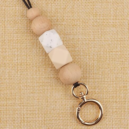 Lanyards for ID Badges Keys for Women Teachers, Super Cute & Safety Breakaway Silicone Beaded Lanyard Key Chain Holder for School Student Nurse Gift Idea in Saudi Arabia