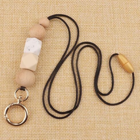 Lanyards for ID Badges Keys for Women Teachers, Super Cute & Safety Breakaway Silicone Beaded Lanyard Key Chain Holder for School Student Nurse Gift Idea in Saudi Arabia