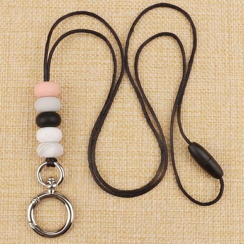 Lanyards for ID Badges Keys for Women Teachers, Super Cute & Safety Breakaway Silicone Beaded Lanyard Key Chain Holder for School Student Nurse Gift Idea in Saudi Arabia