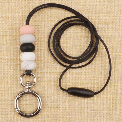 Lanyards for ID Badges Keys for Women Teachers, Super Cute & Safety Breakaway Silicone Beaded Lanyard Key Chain Holder for School Student Nurse Gift Idea in Saudi Arabia