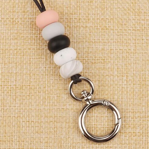Lanyards for ID Badges Keys for Women Teachers, Super Cute & Safety Breakaway Silicone Beaded Lanyard Key Chain Holder for School Student Nurse Gift Idea in Saudi Arabia
