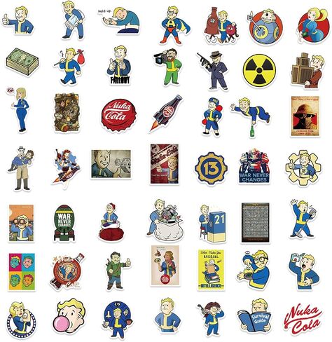 50 قطعة من ملصقات ألعاب السقوط الرائعة من الفينيل ملصقات بضائع السقوط للأطفال والمراهقين والبالغين مقاومة للماء من الفينيل ملصقات ألعاب كرتونية لزجاجة المياه وأمتعة الكمبيوتر المحمول (تداعيات) in Kuwait