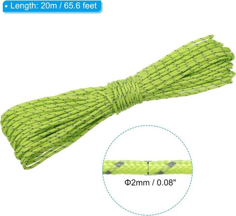 PATIKIL 65 Feet Reflective Guyline Camping Paracord, 2mm Tent Cord Guyline Rope Nylon Paracord Rope for Camping Tent Tarp Hiking, Dark Blue (20M) in Saudi Arabia