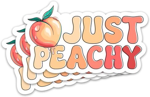 3PCS Just Peachy Fruity 3" Sticker, Vinyl Waterproof Funny Peachy Sticker Decal for Laptop Water Bottle Hydro Flask 3 Inches in Kuwait