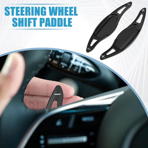 Steering Wheel Shift Paddle Cover Shifter Extension for Kia 2018-2022 Aluminum Alloy Black (Set of 2) in Saudi Arabia