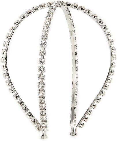 عصابة رأس نسائية من LELET NY مصنوعة من الكريستال، شفافة/روديوم، مقاس واحد in Kuwait