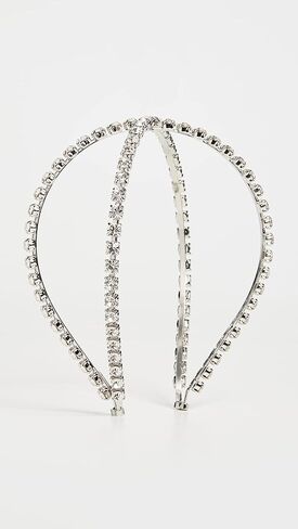 عصابة رأس نسائية من LELET NY مصنوعة من الكريستال، شفافة/روديوم، مقاس واحد in Kuwait