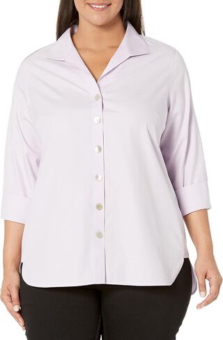 Foxcroft Women's Pandora 3/4 Sleeve Solid Pinpoint Tunic in Saudi Arabia