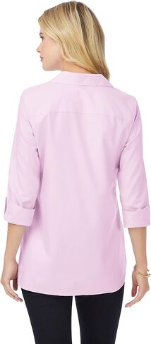 Foxcroft Women's Pandora 3/4 Sleeve Solid Pinpoint Tunic in Saudi Arabia