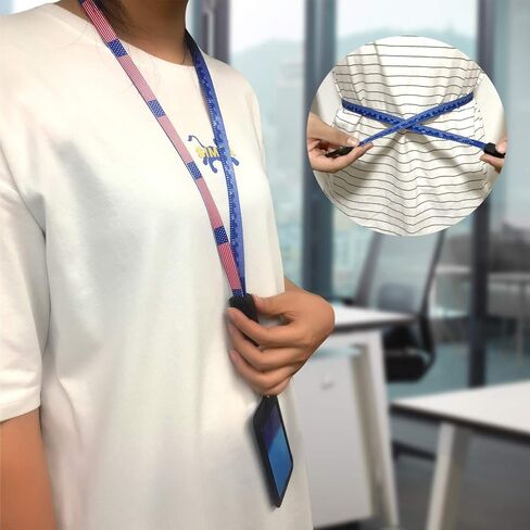 ABCOOL نجوم وخطوط شريط قياس كابل USB حبل شارة، EDC متعدد الوظائف لشحن الهاتف متري حاكم إمبراطوري استبدال حزام معرف الرقبة مع العلم الأمريكي لمكتب ورشة العمل والمدرسة النباتية in Kuwait