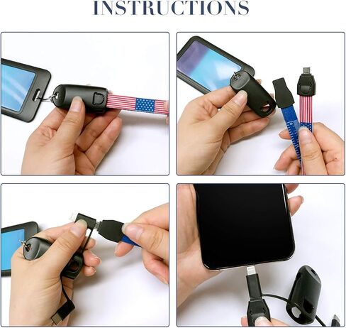ABCOOL نجوم وخطوط شريط قياس كابل USB حبل شارة، EDC متعدد الوظائف لشحن الهاتف متري حاكم إمبراطوري استبدال حزام معرف الرقبة مع العلم الأمريكي لمكتب ورشة العمل والمدرسة النباتية in Kuwait