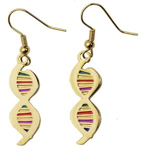 DNA with Color Earrings - [Gold][1" Tall]