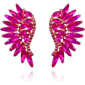 Bohemian Wings Rhinestone Sparkling Crystal Chandelier Stud Earrings for Women Girls Wedding Prom