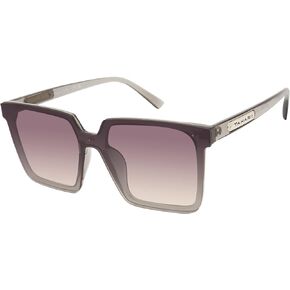 TAHARI Women's Th848 Translucent Crystal 100% Uv400 Protective Square Shield Sunglasses. Elegant Gifts for Her, 145 Mm