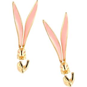 3D Long Hare Rabbit Earrings Bohemian Fairytale Wonderland Fake Ear Taper Plug Earrings For Women Girls