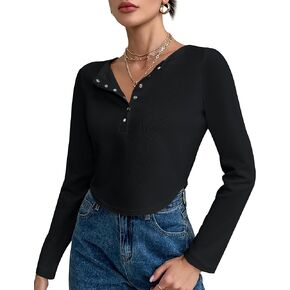 Blooming Jelly Womens Going Out Tops Long Sleeve Crop Tops Ribbed Knit Cute Sexy Y2k T Shirt