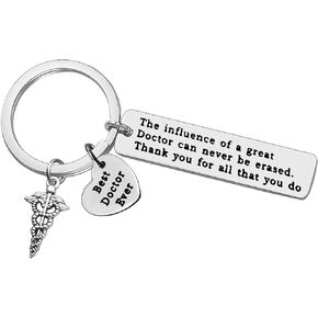 Doctor Keychain Gift The Influence of A Great Doctor Can Never Be Erased Keychain Best Doctor Ever Gift Thank You Gift for Doctor Christmas Birthday Gift Appreciation Gifts for Doctor