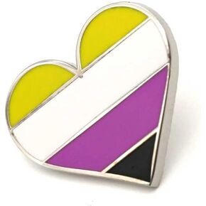 Tiny Non Binary Pride Pin Heart Flag An Enamel Pin Decoration For Clothes And Bags