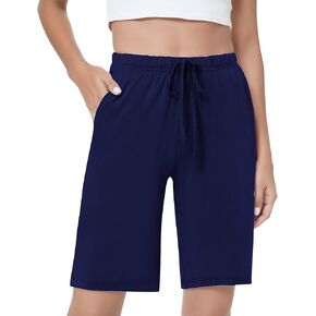 NACHILA Women's Pajamas Shorts Soft Bamboo Viscose Sleep Shorts Lounge Pants with Pockets S-XL
