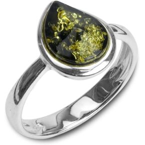 Ian and Valeri Co. Green Amber Sterling Silver Teardrop Ring