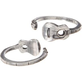 Guitar Ring for Men or Women - Minimalist Comfort Fit Open Adjustable Pewter Ring - Musician Guitar Player Gift