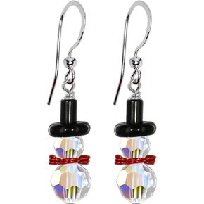 Body Candy Handcrafted Snowman Earrings Created with Crystal for Women