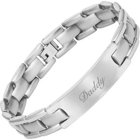 Willis Judd DAD Titanium Bracelet Engraved Love You Daddy Adjusting Tool & Gift Box Included