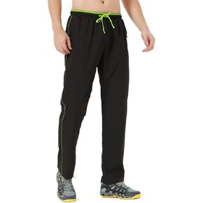 Men's Running Joggers Pants with Zipper Pockets Lightweight Quick Dry Athletic Pants for Walking Workout Sports