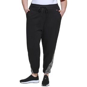 Tommy Hilfiger Sport Womens Plus Fitness Running Jogger Pants Black 2X in Saudi Arabia