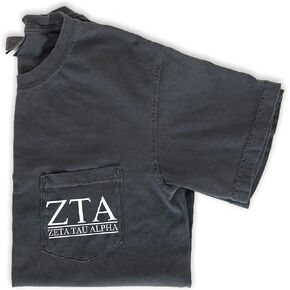 Zeta Tau Alpha Block Letters Pocket T-Shirt