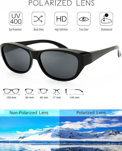 The Fresh HD Polarized Wrap Around Shield Sunglasses for Wide Prescription Glasses Gift Box in Saudi Arabia