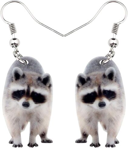 NEWEI Acrylic Raccoon Ringtail Earrings Drop Dangle Sweet Wild Animal Jewelry For Women Girl Charms in Saudi Arabia