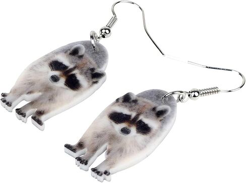 NEWEI Acrylic Raccoon Ringtail Earrings Drop Dangle Sweet Wild Animal Jewelry For Women Girl Charms in Saudi Arabia