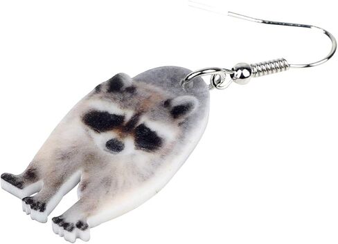 NEWEI Acrylic Raccoon Ringtail Earrings Drop Dangle Sweet Wild Animal Jewelry For Women Girl Charms in Saudi Arabia