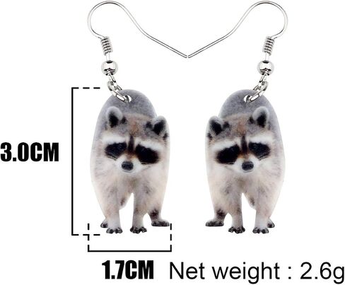 NEWEI Acrylic Raccoon Ringtail Earrings Drop Dangle Sweet Wild Animal Jewelry For Women Girl Charms in Saudi Arabia