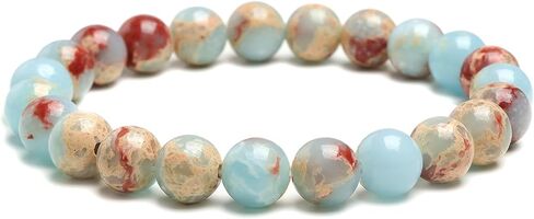 Handmade Stretch Protection Bracelet for Women Men, 8MM(0.31") Natural Polished Beads Healing Crystals Quartz, Unisex Yoga Beaded Stone Bracelets for Gifts in Saudi Arabia