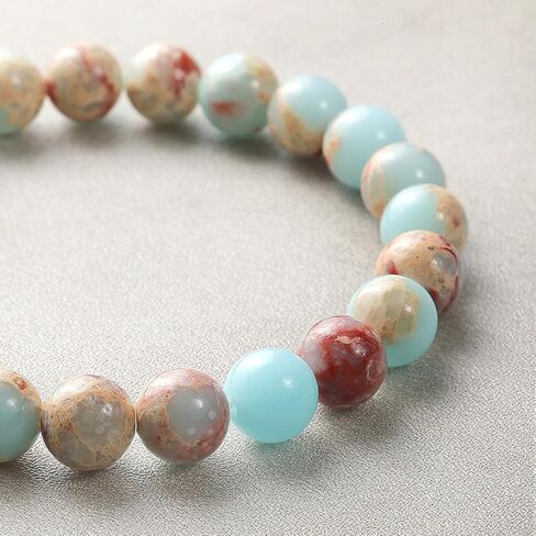 Handmade Stretch Protection Bracelet for Women Men, 8MM(0.31") Natural Polished Beads Healing Crystals Quartz, Unisex Yoga Beaded Stone Bracelets for Gifts in Saudi Arabia