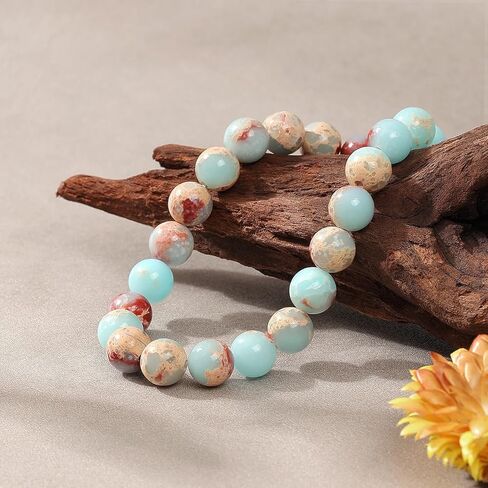 Handmade Stretch Protection Bracelet for Women Men, 8MM(0.31") Natural Polished Beads Healing Crystals Quartz, Unisex Yoga Beaded Stone Bracelets for Gifts in Saudi Arabia