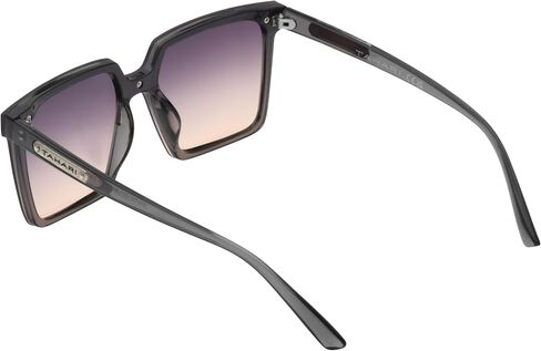 نظارات شمسية نسائية من TAHARI Th848 شفافة من الكريستال بنسبة 100% من الأشعة فوق البنفسجية 400 واقية مربعة الشكل. هدايا أنيقة لها، 145 ملم in Kuwait