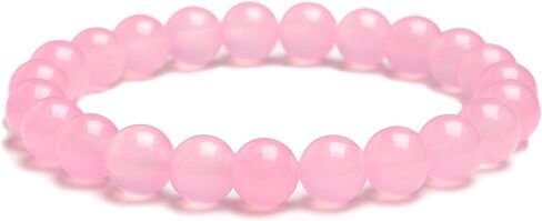 Handmade Stretch Protection Bracelet for Women Men, 8MM(0.31") Natural Polished Beads Healing Crystals Quartz, Unisex Yoga Beaded Stone Bracelets for Gifts in Saudi Arabia