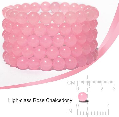 Handmade Stretch Protection Bracelet for Women Men, 8MM(0.31") Natural Polished Beads Healing Crystals Quartz, Unisex Yoga Beaded Stone Bracelets for Gifts in Saudi Arabia
