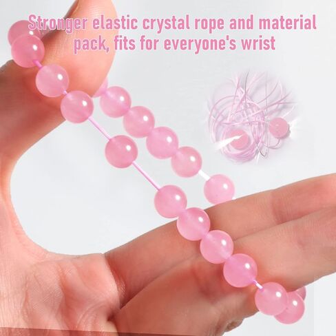 Handmade Stretch Protection Bracelet for Women Men, 8MM(0.31") Natural Polished Beads Healing Crystals Quartz, Unisex Yoga Beaded Stone Bracelets for Gifts in Saudi Arabia