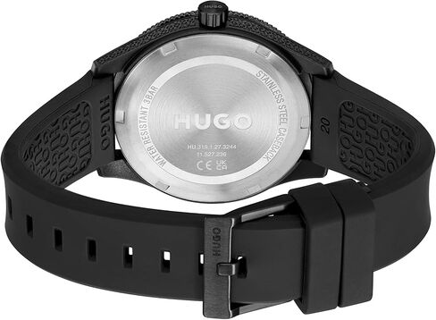 HUGO #Catch Unisex Quartz TR90 Case and Silicone Strap Watch, Color: Black (Model: 1520035) in Saudi Arabia