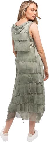 M Made in Italy Women's Frayed Silk Ruffle-Layered Maxi Dress in Kuwait
