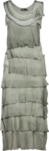M Made in Italy Women's Frayed Silk Ruffle-Layered Maxi Dress in Kuwait