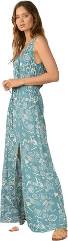 ELAN Women's V-Neck Cross-Front Tie-Waist Grecian Maxi Dress in Kuwait